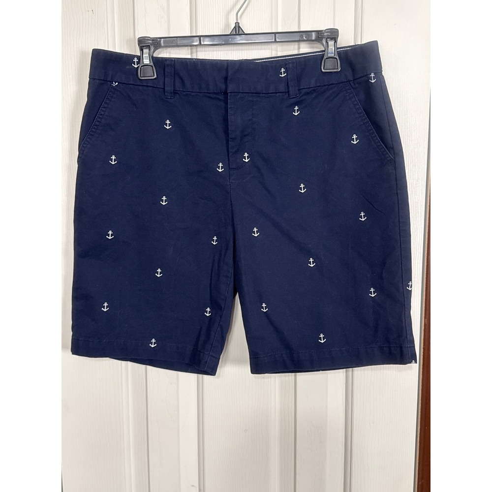 Tommy‎ Hilfiger Anchor Print Chino Shorts Nautical Preppy Blue Size 10